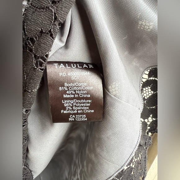 NEW Aritzia Talula Womens Black Lace Dress Mini Holiday Party Cocktail Size L - Picture 4 of 11
